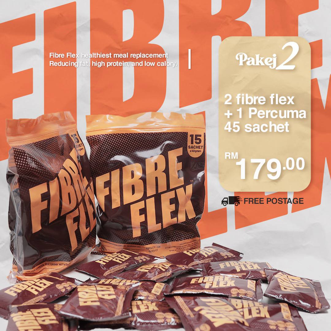 FibreFlex - Meal Replacement ( 30 Sachet) + Percuma (15 Sachet)